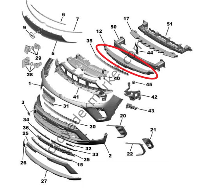 Opel Crossland (2020-2024) Ön Tampon Darbe Emici (Orjinal)