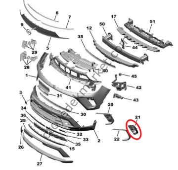 Opel Crossland (2020-2024) Ön Tampon Sis Farı Plastiği, Sol (Orjinal)