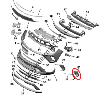 Opel Crossland (2020-2024) Ön Tampon Sis Farı Plastiği, Sağ (Orjinal)