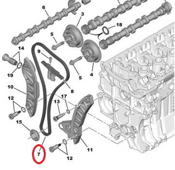 CİTROEN C4 1,6 120 HP BENZİNLİ EKSANTRİK ZİNCİRİ (ORİJİNAL)
