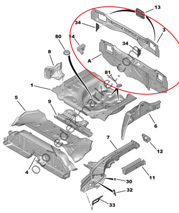 Citroen C3 (2017-2024) Arka Panel (Orijinal)