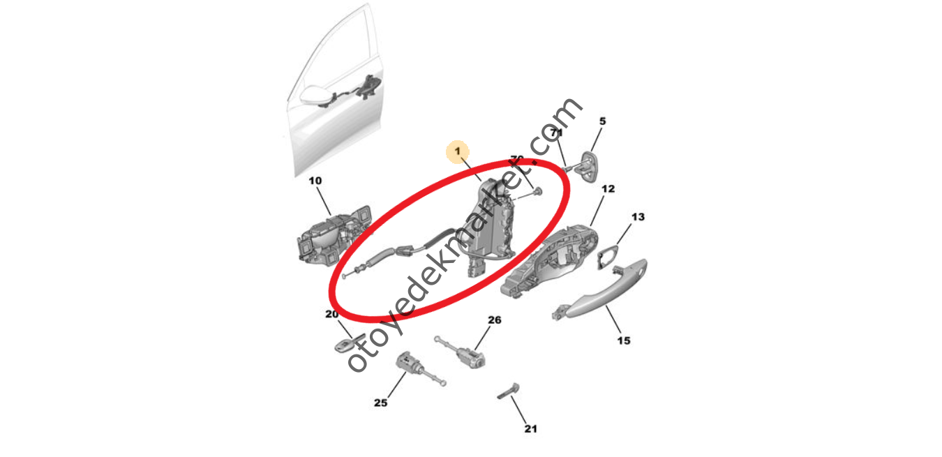 Opel Mokka (2021-2024) Sağ Ön Kapı Kilidi (Orijinal)