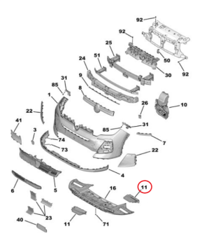 Citroen C5 Aircross (2025-2027) Ön Tampon Deflektörü (Orijinal)