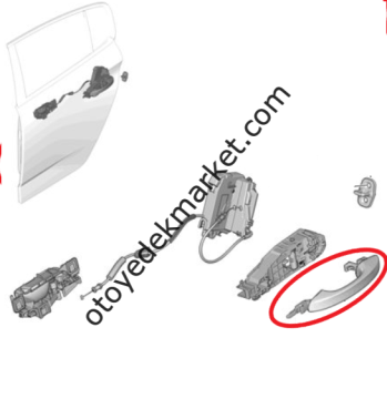 Opel Astra (2022-2024) Sol Arka Kapı Dış Açma Kolu (Orijinal)
