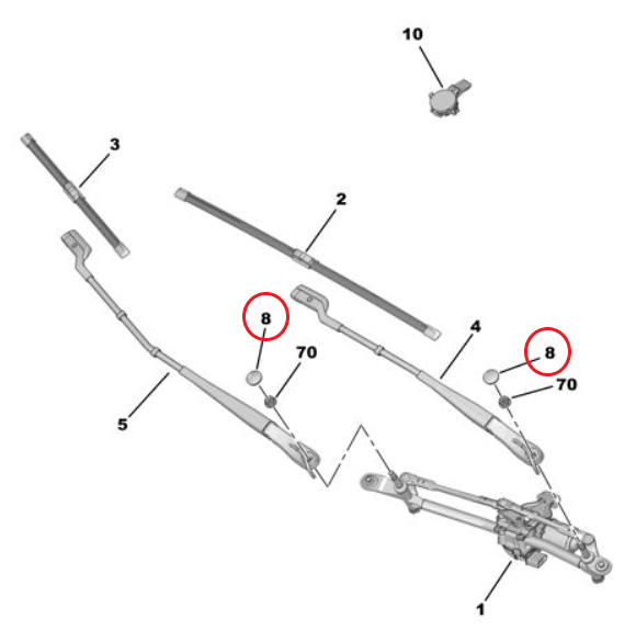 Citroen C5 Aircross (2019-2025) Ön Cam Silecek Kolu Vida Kapağı (Orijinal)