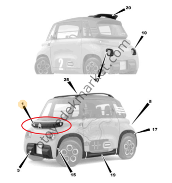 Citroen Ami (2021-2025) Tampon Üst Plastiği (Orijinal)