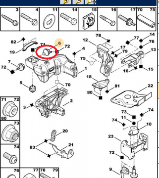Peugeot 206 1.4 Sağ Üst Yardımcı Kulak (İthal)