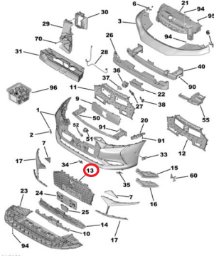 DS9 (2020-2025) Ön Tampon Izgarası (Orijinal)