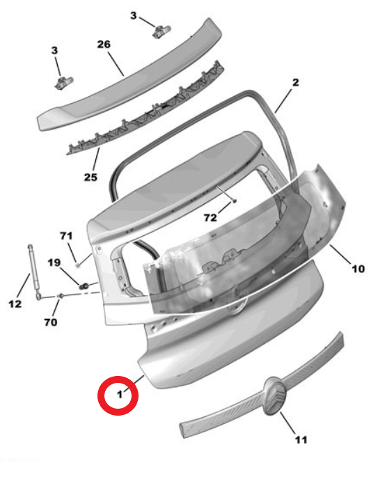 Citroen é-C3 (2024-2026) Bagaj Kapağı (Orijinal)