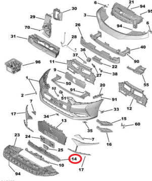 DS9 (2020-2025) Ön Tampon Motor Altı Koruma Sac Izgarası (Orijinal)