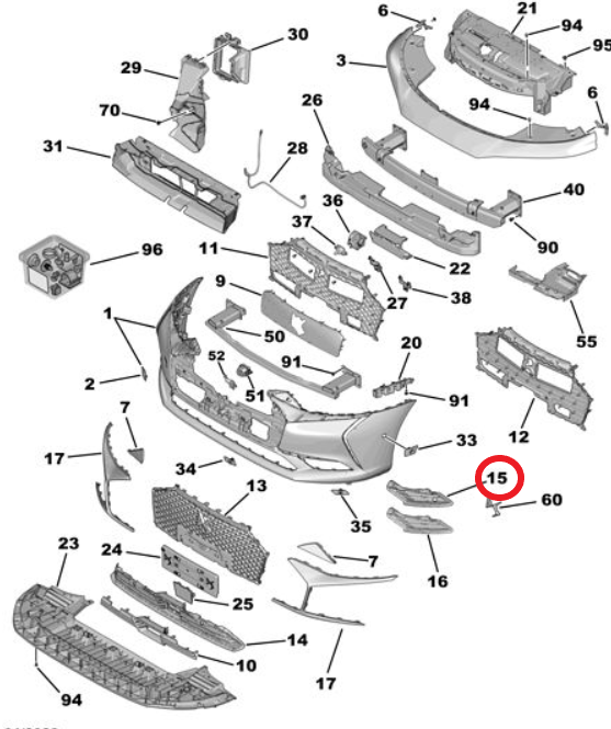 DS9 (2020-2025) Ön Tampon Sol Izgarası (Orijinal)