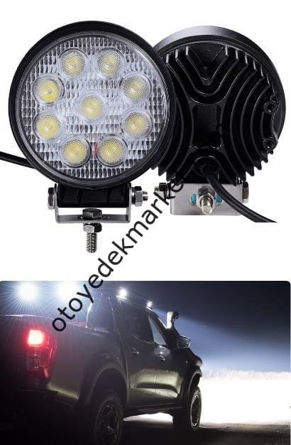 Yuvarlak çalışma ve sis lambası 9 led