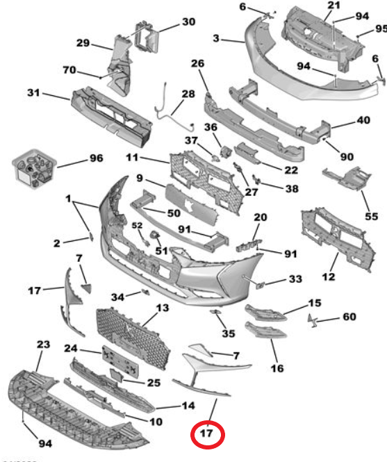 DS9 (2020-2025) Ön Tampon Sol Çıtası (Orijinal)
