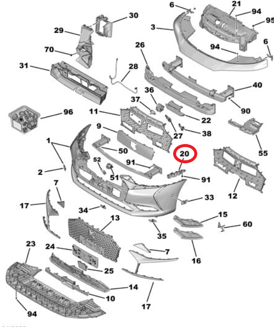 DS9 (2020-2025) Ön Tampon Sağ Bağlantı Ayağı (Orijinal)