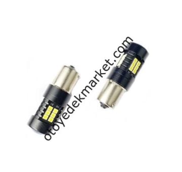 Tek duy led ampul 21SMD 3030 7W 12-24V Beyaz