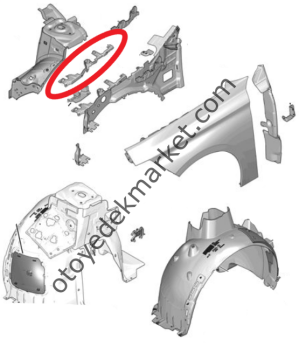 Peugeot 408 (2023-2024) Sol Ön Çamurluk Üst Bağlantı Sacı (Orijinal)