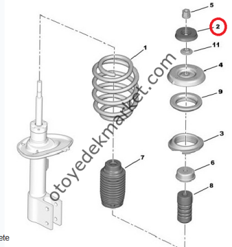 Citroen C4 (2003-2018) Ön Amortisör Tabla Pulu (Orijinal)