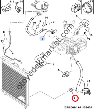 PEUGEOT 207 1,4 HDI RADYATÖR ALT HORTUMU (ORJİNAL)