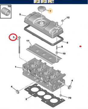 PEUGEOT 206 1.4 8V BENZİNLİ ve 1.6 8V BENZİNLİ SİLİNDİR KAPAK SAPLAMASI