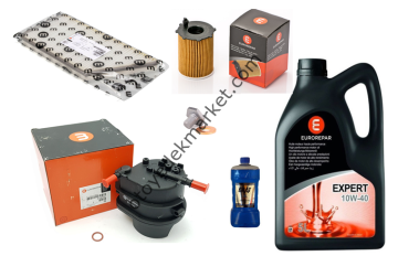 PEUGEOT 206 (2002-2012) 1,4 HDI FİLTRE SETİ (ORJİNAL EUROREPAR) Mazot Hava Yağ Polen Filtresi 10w40 Motor Yağı tapa+pul