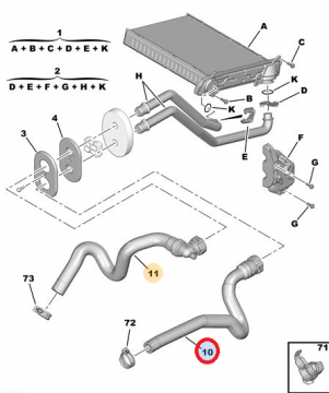 PEUGEOT 308 KALORİFER HORTUMU (İTHAL)