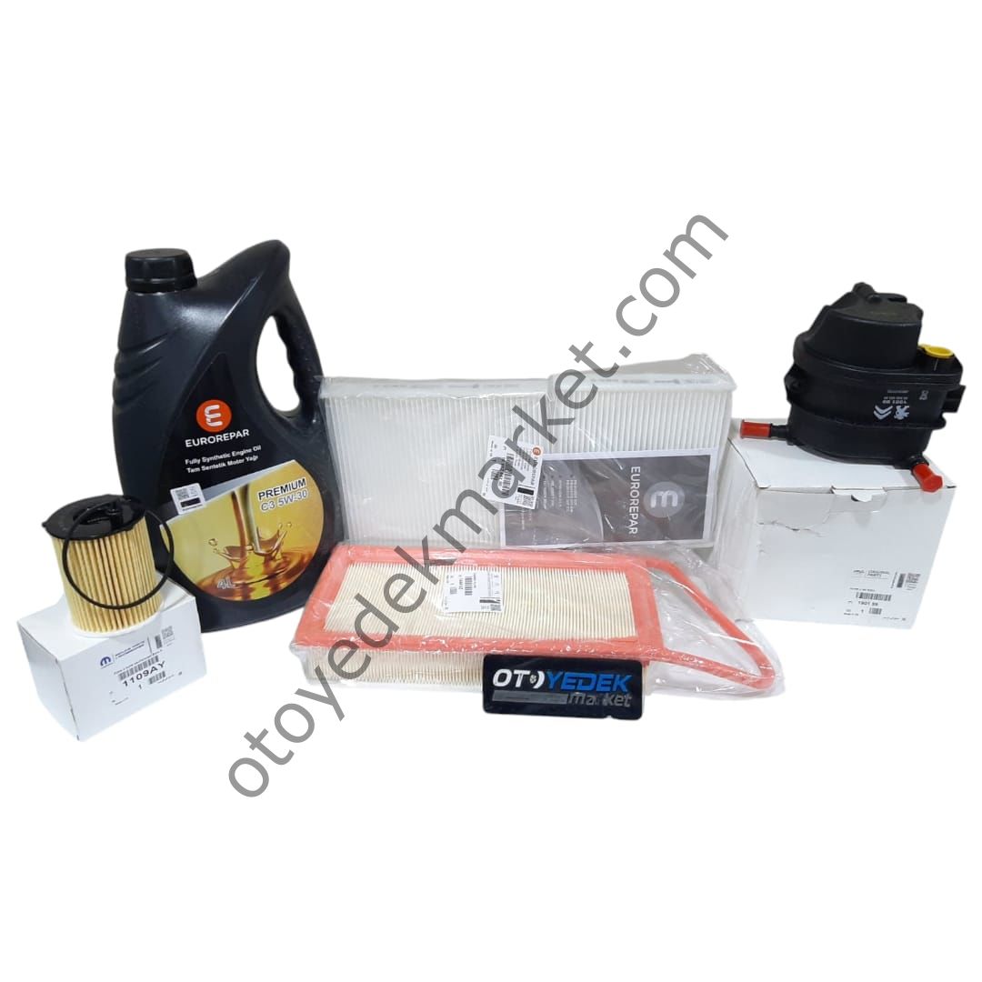 Peugeot 207 (2006-2012) 1.4 Hdi Filtre Seti (Orijinal) Ve 5w30 Eurorepar Motor Yağ