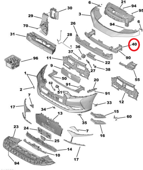 DS9 (2020-2025) Ön Tampon Üst Demiri (Orijinal)