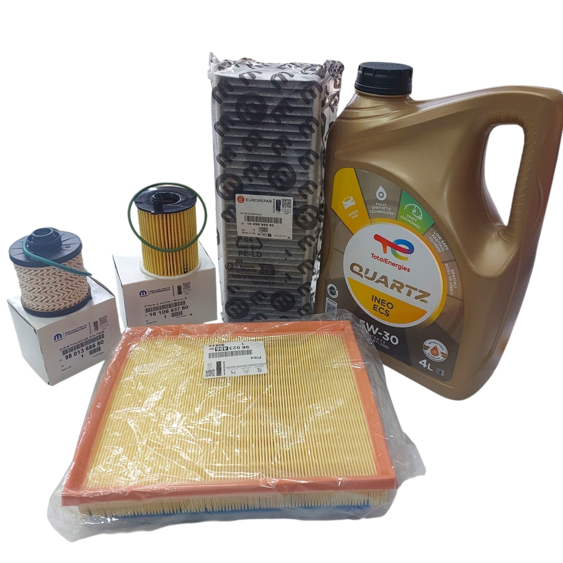 PEUGEOT 208 (2016-2018) 1.6 DİZEL Euro6 FİLTRE SETİ +5w30 Yağ (ORJİNAL)