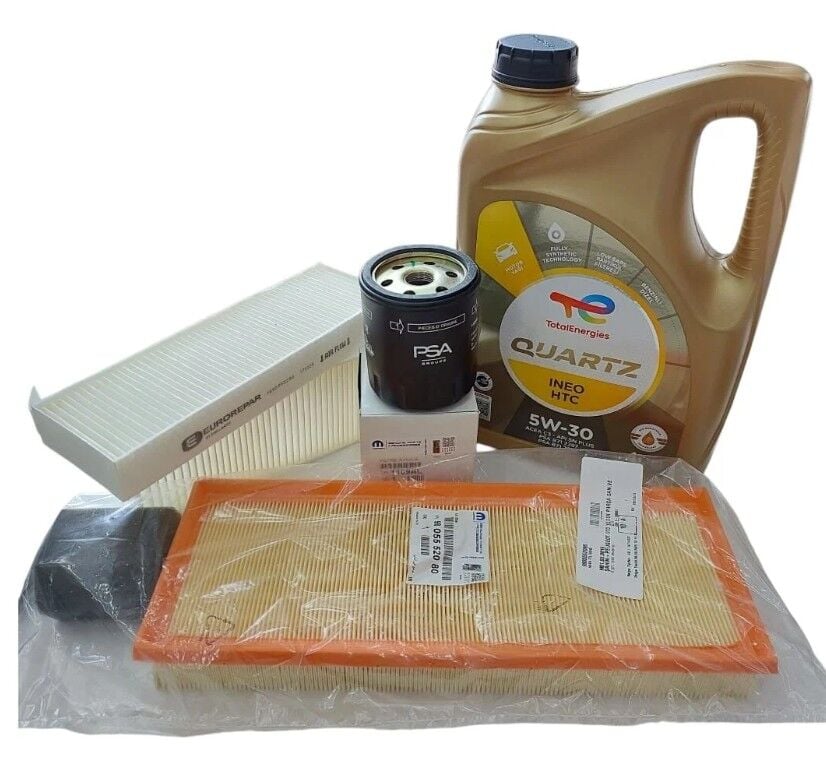 Peugeot 208 (2012-2020) 1.2 Benzinli Filtre Bakım Seti + 5W30 HTC yağlı (Orijinal)