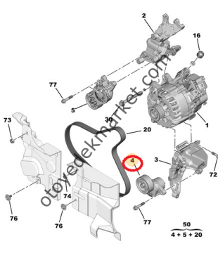 PEUGEOT 508 1,6 HDI STAR STOPLU ALTERNATÖR GERGİSİ (ORJİNAL)