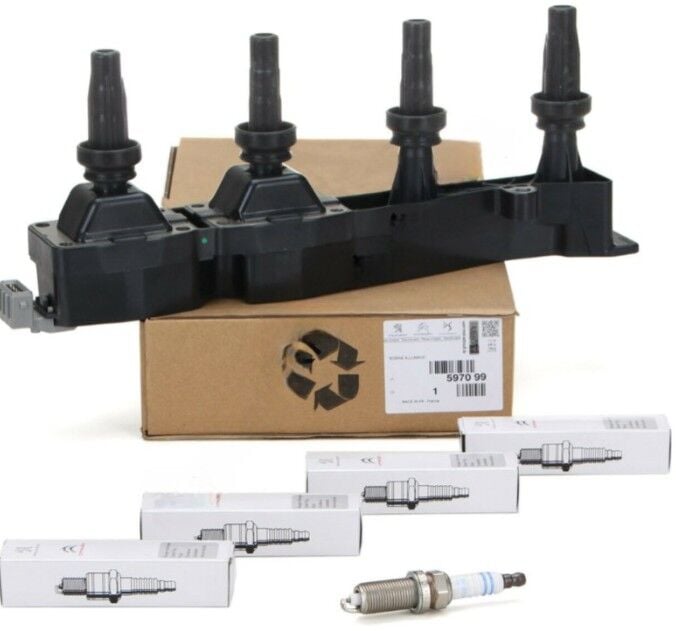 Citroen C4 (2004-2011) 1.6 Benzinli Bobin+Buji Seti+1 Adet Bobin+4 Adet Buji (Orijinal)
