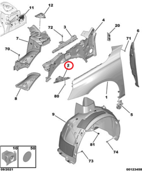 DS9 (2020-2025) Sol Ön Çamurluk Desteği (Orijinal)
