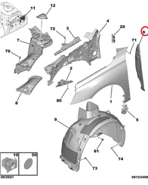 DS9 (2020-2025) Sol Ön Çamurluk Contası (Orijinal)