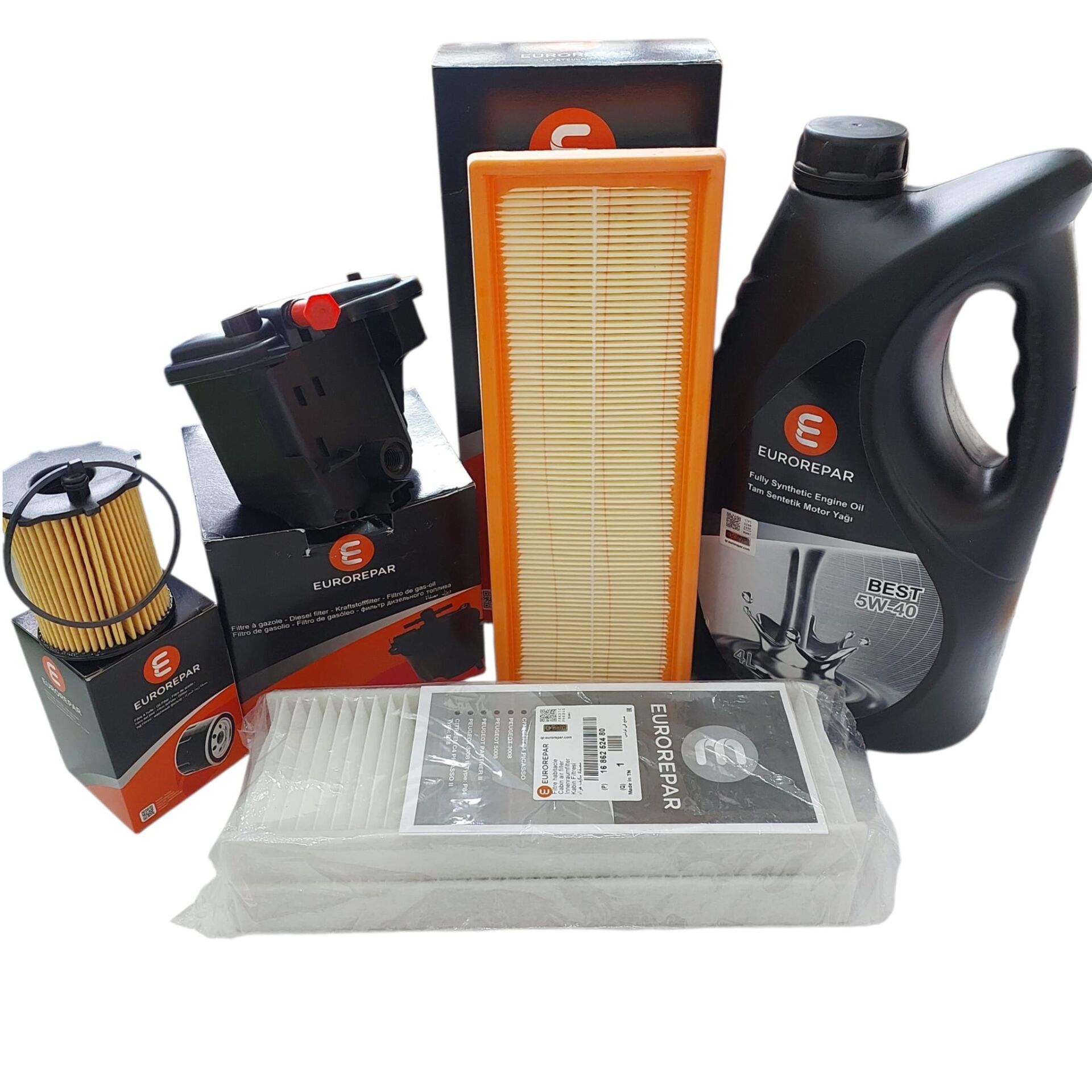 Peugeot Partner Teepe (2008-2011) 1.6 Hdı Filtre Bakım Seti 5W40 Yağlı (Orjinal Eurorepar)