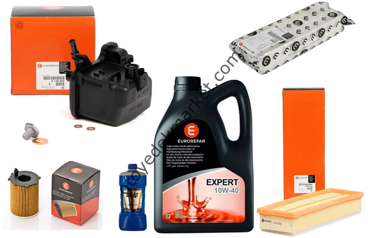 PEUGEOT PARTNER TEEPE (2008-2011) 1.6 HDI  FİLTRE BAKIM SETİ 10w40 Yağlı (ORJİNAL)  Mazot Hava Yağ Polen Filtresi 10w40 Motor Yağı tapa+pul cam suyu