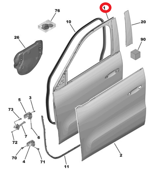 Citroen é-C3 (2024-2026) Sağ Ön Kapı (Orijinal)