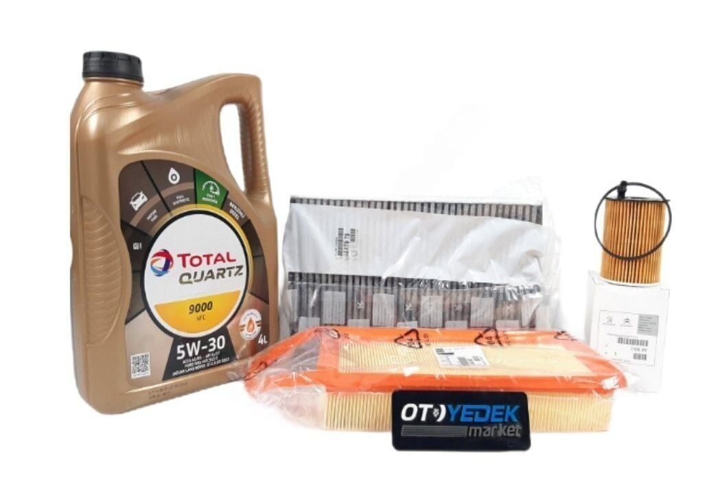 Peugeot 307 (2002-2008) 1.4 HDI Filtre Seti (Orijinal)Mazot Filtresiz Ve Total 5W30 Motor Yağ