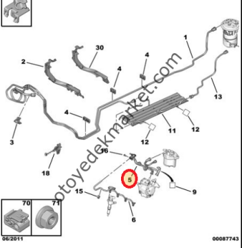Citroen Berlingo (2012-2015) 1.6 Hdi Yakıt Hortum Demedi (Orijinal)