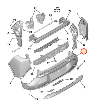 Peugeot 3008 (2024-2025) 1.2 Benzinli Arka Tampon (Orijinal)