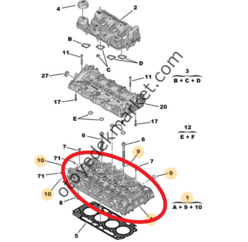 Citroen C4 (2021-2023) 1.5 BlueHdi Silindir Kapağı (Orijinal)