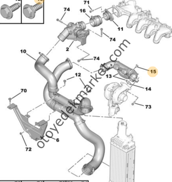 PEUGEOT 407 (2004-2011) 1,6 HDI MANİFOLD SUSTURUCU BORUSU (İTHAL)