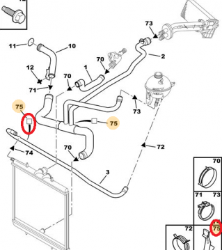 PEUGEOT 206 (1999-2012) SU DEPO HORTUM TUTUCU (ORİJİNAL)