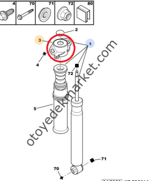 Citroen C4 Picasso (2006-2013) Arka Amortisör Üst Takozu (Orijinal Eurorepar)