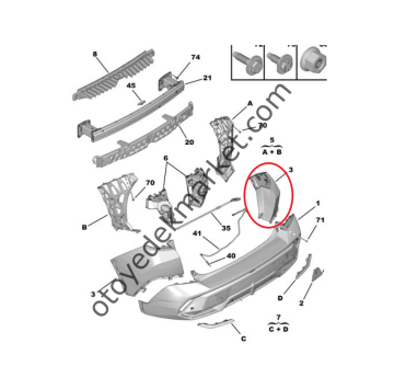 Peugeot 408 (2023-2024) Arka Tampon Sağ Köşe (Orijinal)