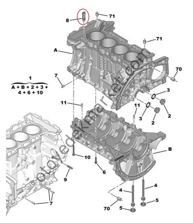 Peugeot 508 (2019-2022) 1.6 Turbo Benzinli Motor Blok Yağ Klepesi (Orijinal)