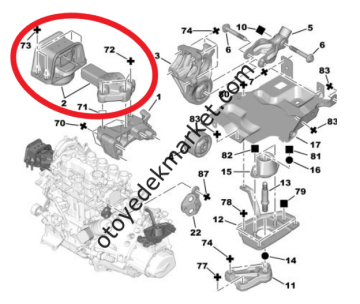 Peugeot Partner (2008-2018) 1.6 Hdi Sağ Üst Motor Takozu (Swag)