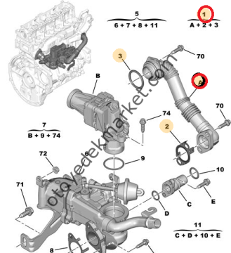 PEUGEOT 508 (2011-2015) 1.6 HDI EGR BORUSU (ORJİNAL)