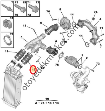 PEUGEOT 508 (2011-2015) 1.6 HDI TURBO HAVA HORTUMU (ORİJİNAL)