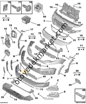 Peugeot Rifter (2018-2024) Ön Tampon Alt Plastiği (İthal)