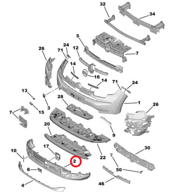 Citroen C4 ve C4 X (2025-2026) Ön Tampon Alt Parçası (Orijinal)